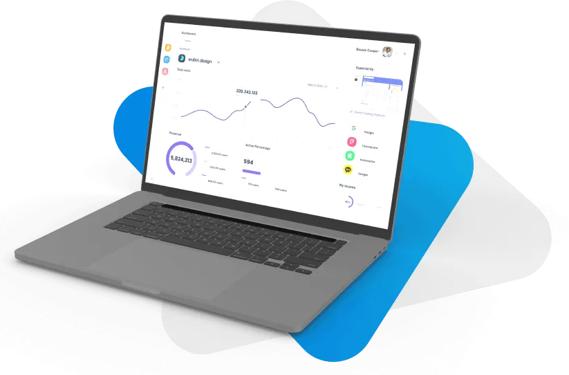Small business team in Canada collaborating around laptops using the Wildrose Gainlux AI app